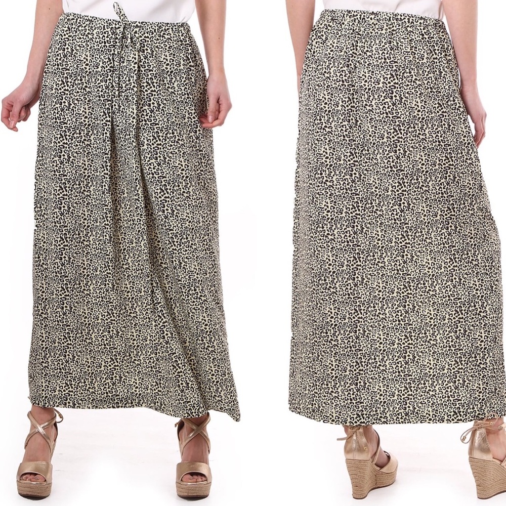 Maison Scotch Miami Deco Leopard Maxi Skirt S/M